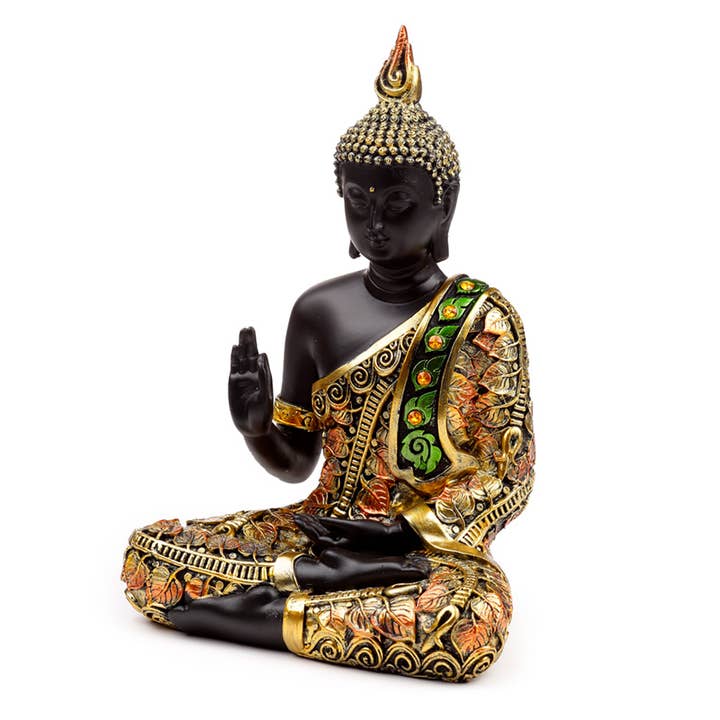 Puckator EU - Wholesale Ornament - Black & Orange Gold Thai Buddha Mediation1