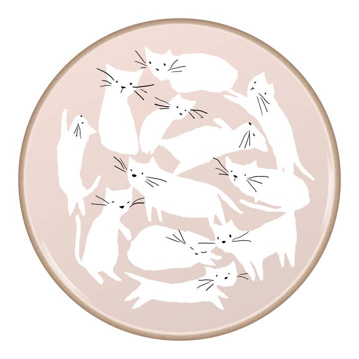 Sous-verre en grès Whisker Cat pour la vente par Petshop by Fringe Studio