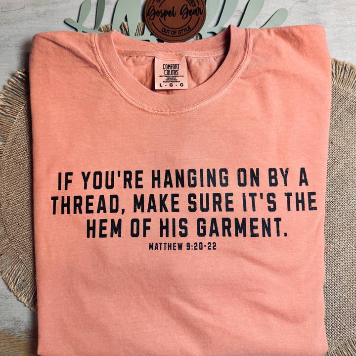 Gospel Gear Co - Wholesale Screen Printed T-Shirt - Unisex - Hanging By The Hem Graphic Shirt1