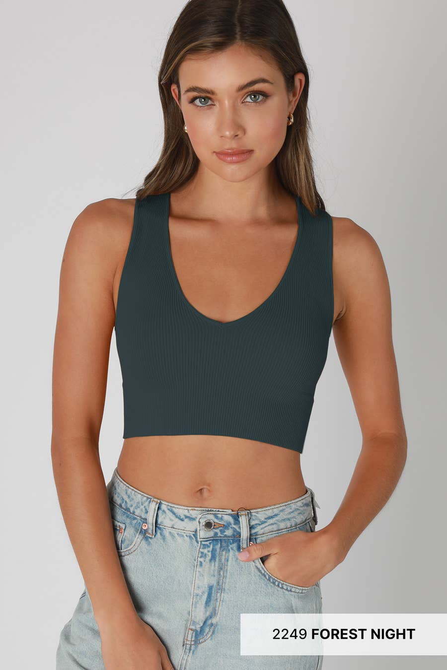 NIKIBIKI - Wholesale Knit Top - Women's - NS7829 - Plunge V-Neck Crop Top12