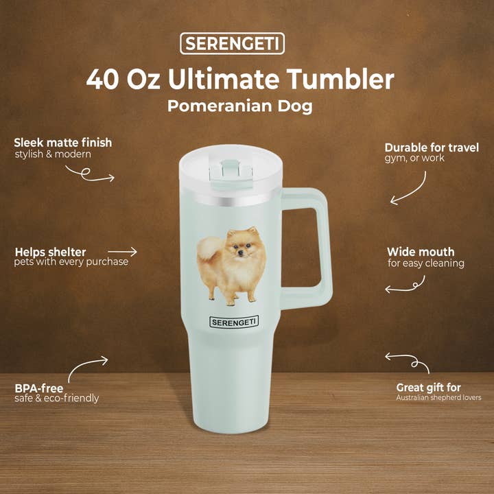 E&S Pets - Wholesale Insulated Mug/Tumbler - 40oz Pomeranian Tumbler - 3D Printed - Vacuum Insulated3