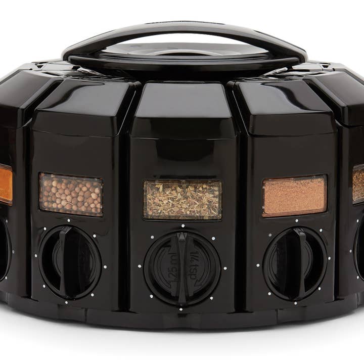 Fox Run Brands - Vendita all'ingrosso Portaspezie - KitchenArt Select-A-Spice - Carosello con misurazione automatica, colore: nero