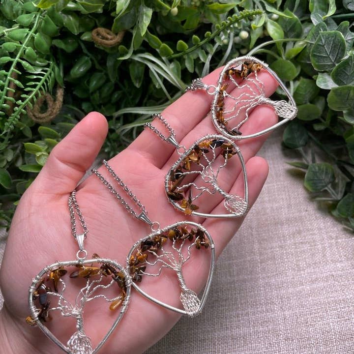 Copper Ashes - Wholesale Pendant/Charm Necklace - Tigers Eye Heart Tree of Life Necklace3