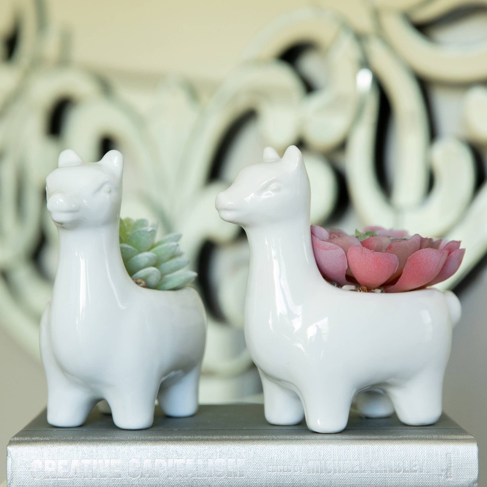 Flora Bunda Inc - Wholesale Plant Pot - Pink Ceramic Llama Plant Pot - Set of 24