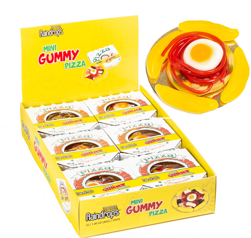 Long Island Candy Factory - Wholesale Gummy - Raindrops Mini Gummy Candy Pizza 12 Ct 1.4 Oz0