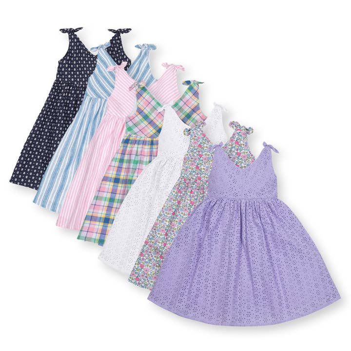 Bow Shoulder Set of Two Dresses - Girl for wholesale by Hope and Henry