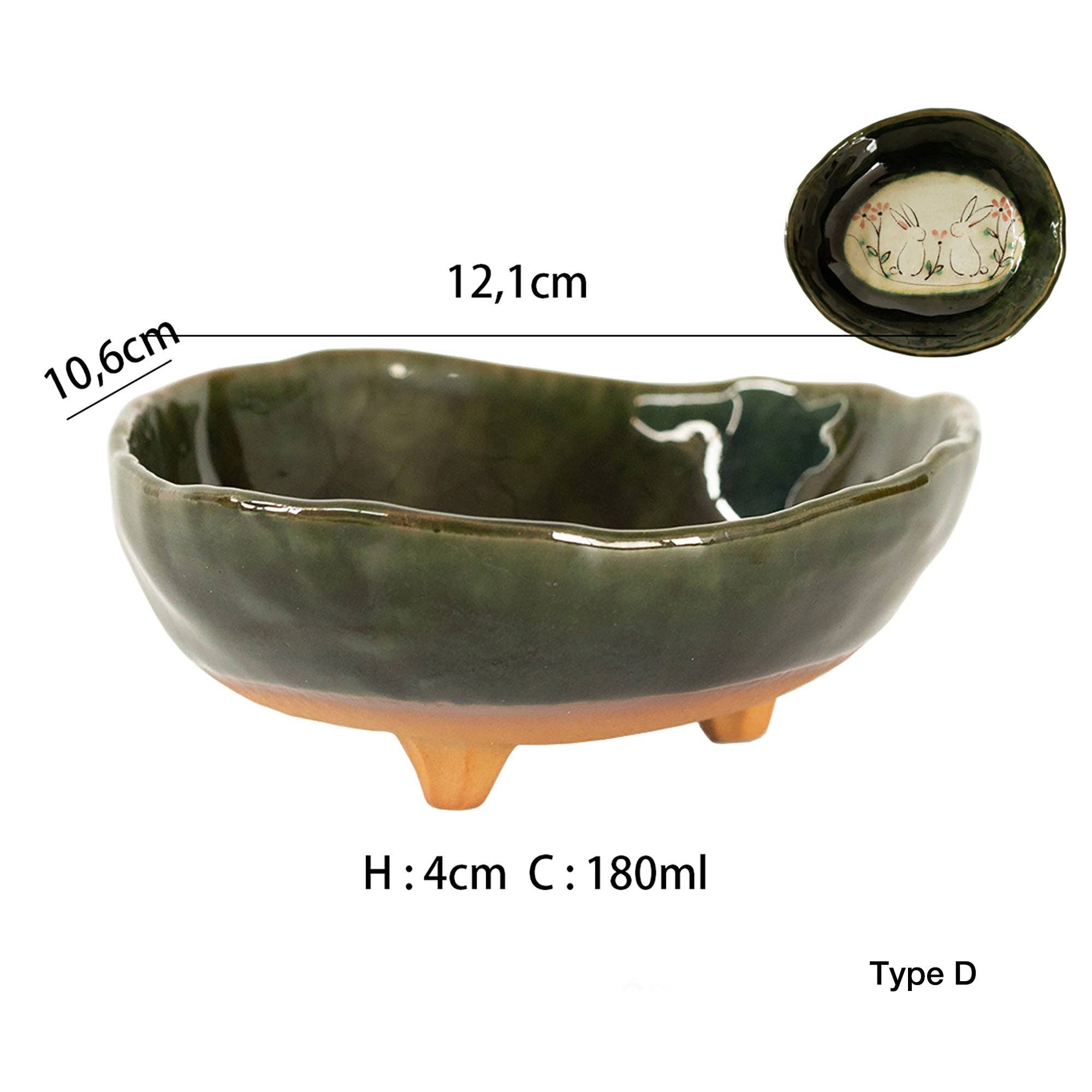 MinoCraft - Vente Bol - Bol Seto-yaki avec motif de lapin Oribe3