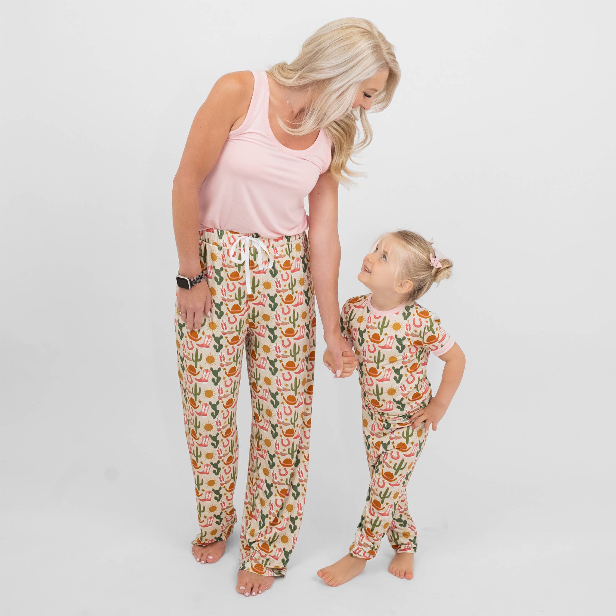 Pink Multi Hey Y'all Western Bamboo Relaxed Lounge Pajama Pants for wholesale on Faire2