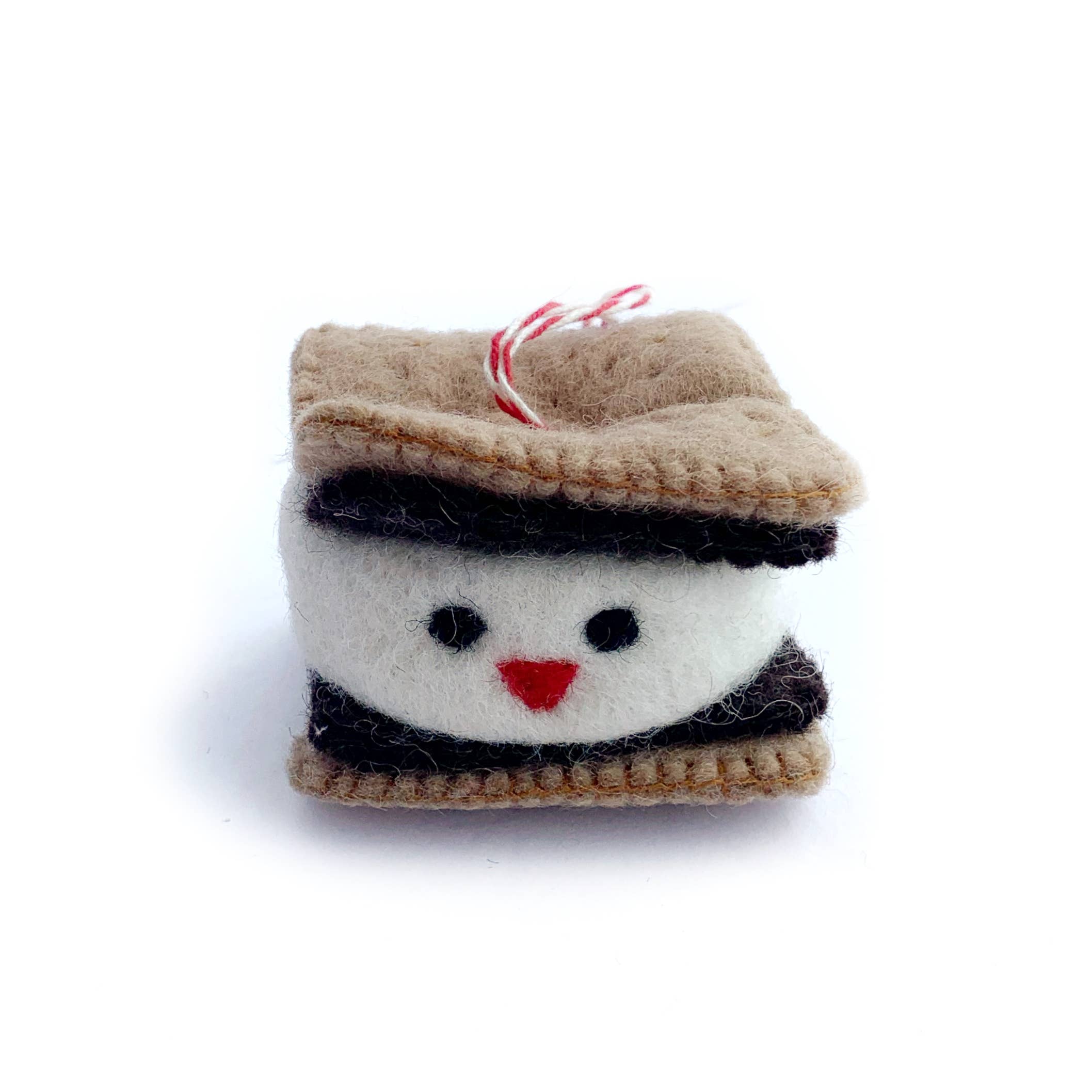 Ornaments 4 Orphans - Wholesale Ornament - Smiling S'more Felt Wool Christmas Ornament3