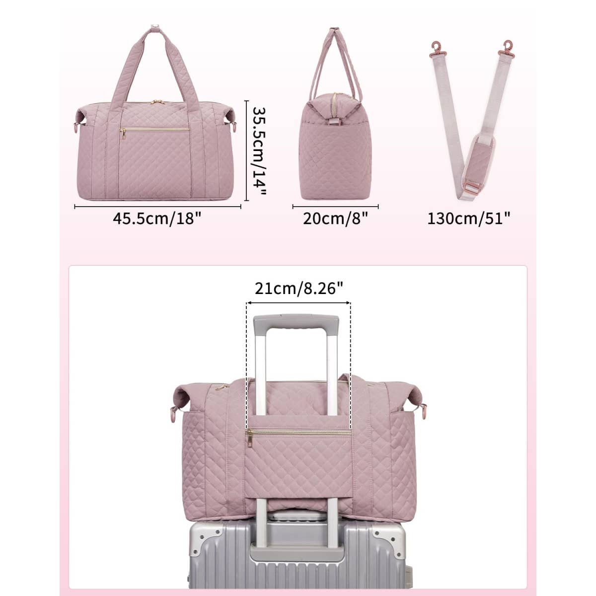 wandf – Großhandel Weekender-Tasche – Unisex – Gesteppte Schultertaschen Flugzeug Reisetasche Unter Sitz Tasche4