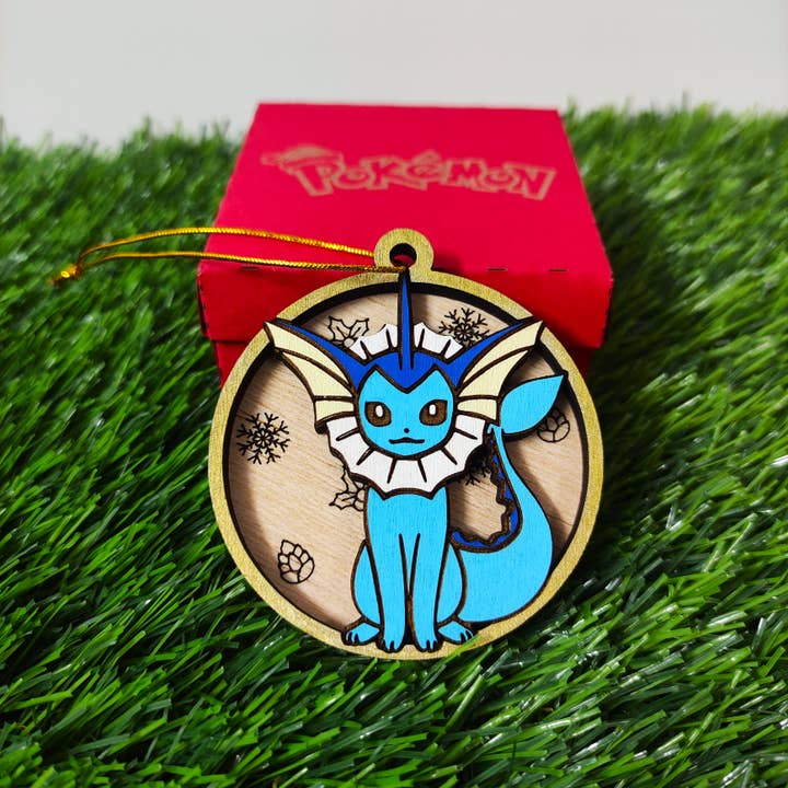 Decorazioni di Natale in legno colorato Pokémon - Vaporeon per la vendita all'ingrosso da parte di Herbs&Belles