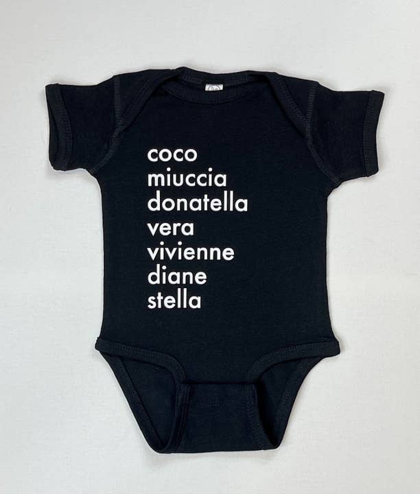 Mini Fashionista Girls Baby Onesie Fashion Femme Fatale Girls Designer Onesie | Cute Gifts for Girls | Baby's 1st Birthday Outfit for wholesale by The Mini Mart Studio