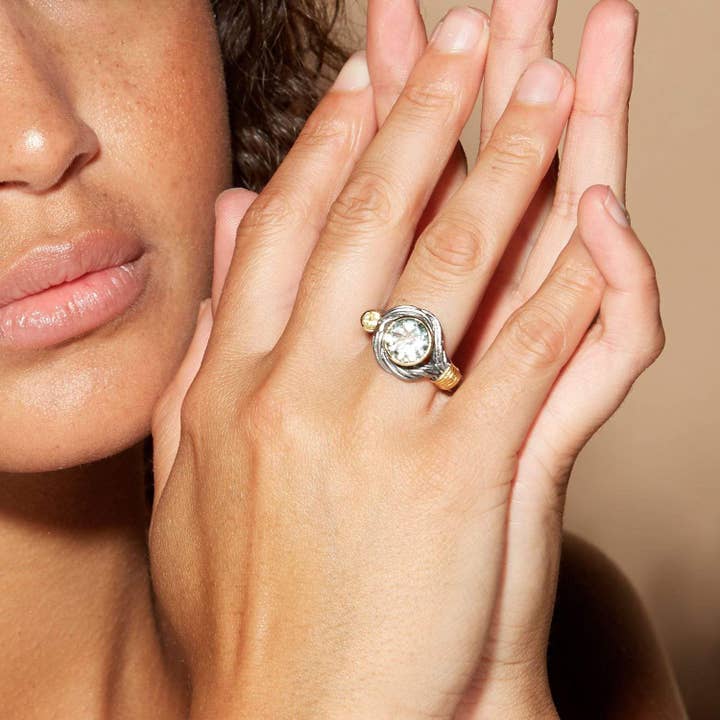 German Kabirski - Wholesale Cocktail/Statement Ring - Cartalia Green Amethyst and Citrine Ring