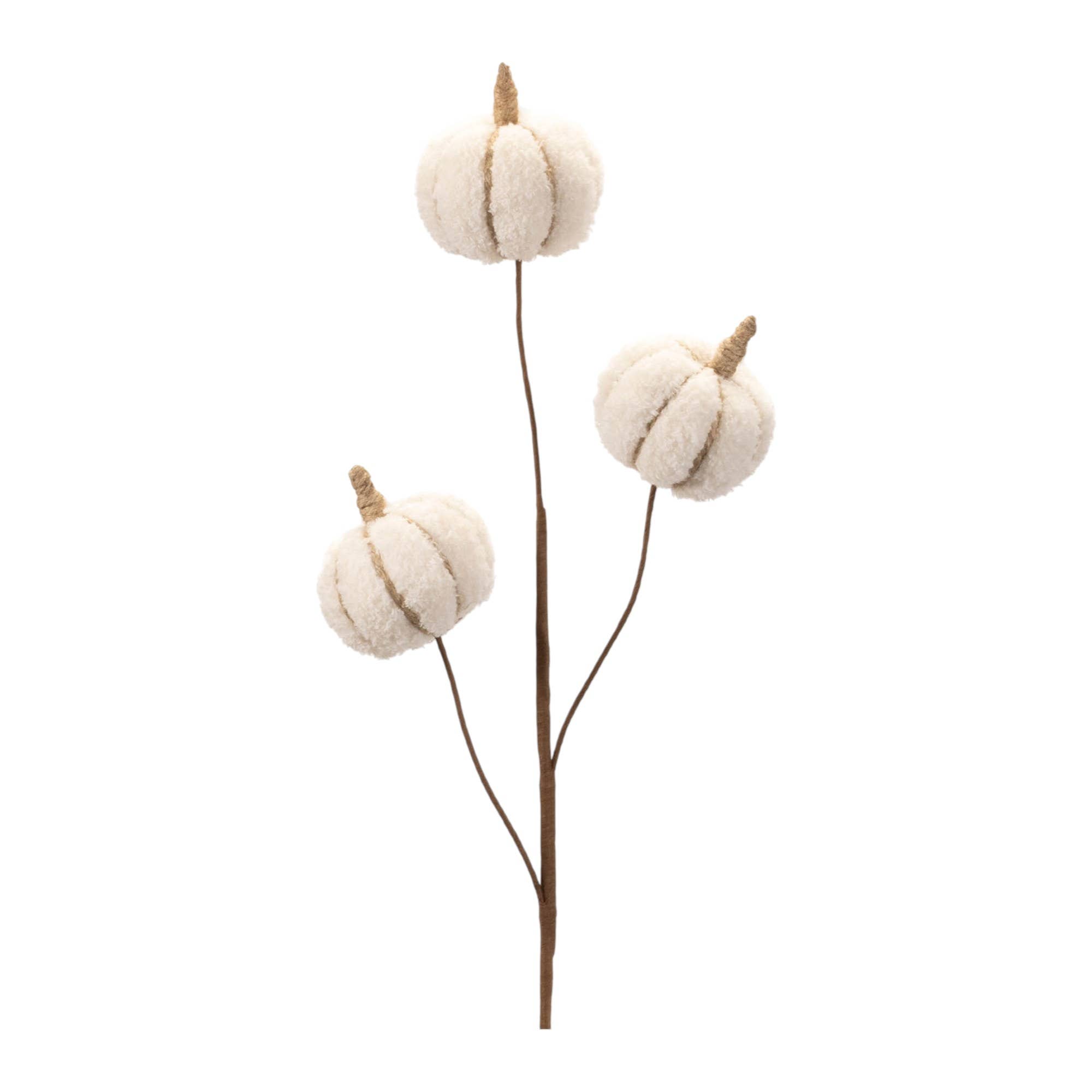 HomeRoots – wholesale Wreath – Six Cream Cream Fall Mini Pumpkins Wreath Sprays3