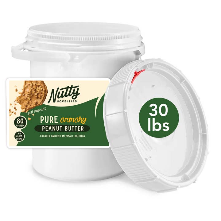 Bulk Pure Crunchy Peanut Butter for wholesale by Nutty Novelties