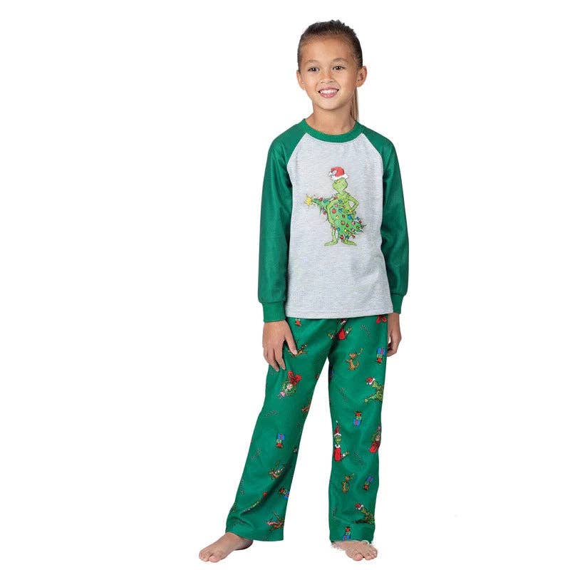 Pajama Village - Venta al por mayor Conjunto de pijama - Unisex - Pijamas familiares navideños Naughty Grinch8