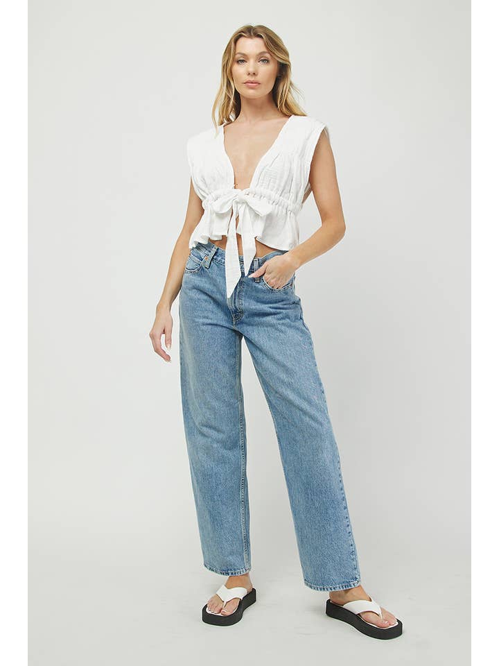 Needii - Wholesale Blouse - Women's - 331NT SLEEVELESS TOP WITH WAIST TIE