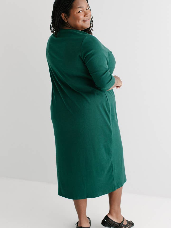 The Main Street Exchange - Wholesale Dress - Women's - 'Constance' 3/4 Sleeve Ribbed Midi Dress FINAL SALE29