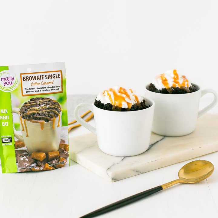 molly&you® - Wholesale Brownie Mix - Salted Caramel Brownie Microwave Single3
