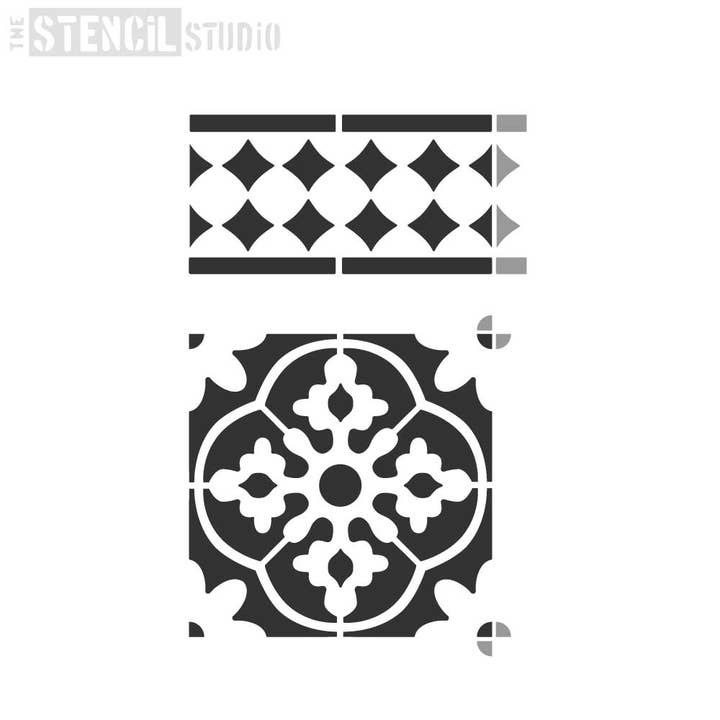 The Stencil Studio - Venta al por mayor Plantilla/troqueles - Plantilla para azulejos y bordes Oakridge
