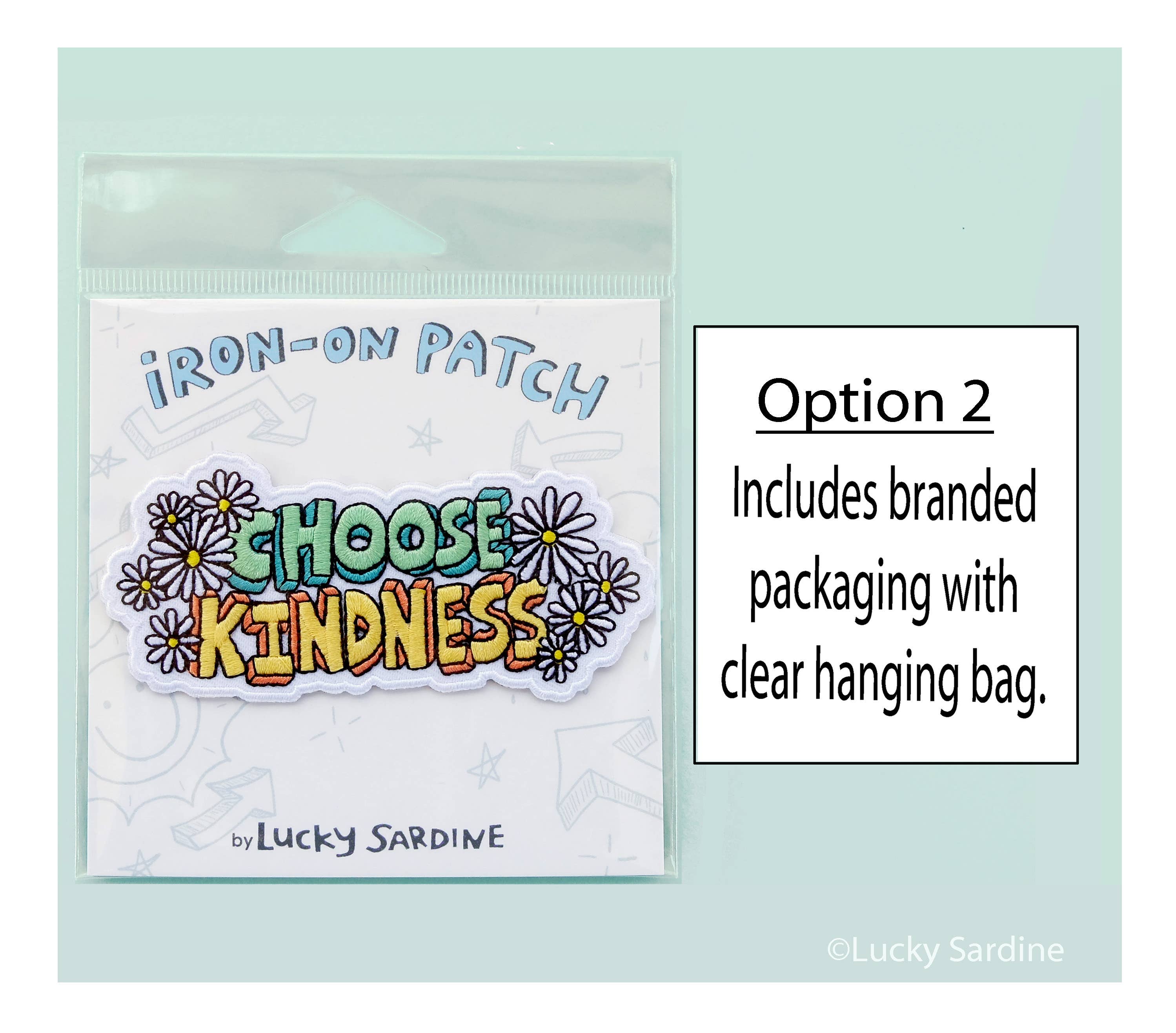 Lucky Sardine - Wholesale Patch - Choose Kindness Daisy Flower, Kind Embroidered Iron-On Patch1