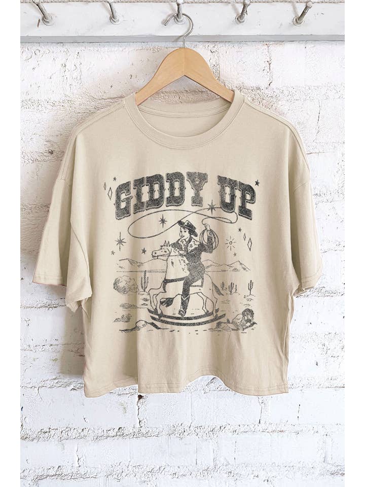 Rustee Clothing - Wholesale Screen Printed T-Shirt - Women's - Giddy Up3