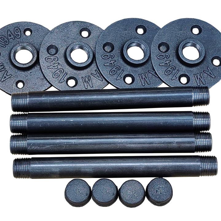 Staffa per Mensola 8" Lunga 1/2 Tubo Nero Rustico Industriale Vintage Mensola Parte da Parete per la vendita all'ingrosso da parte di FIXTUREDISPLAYS