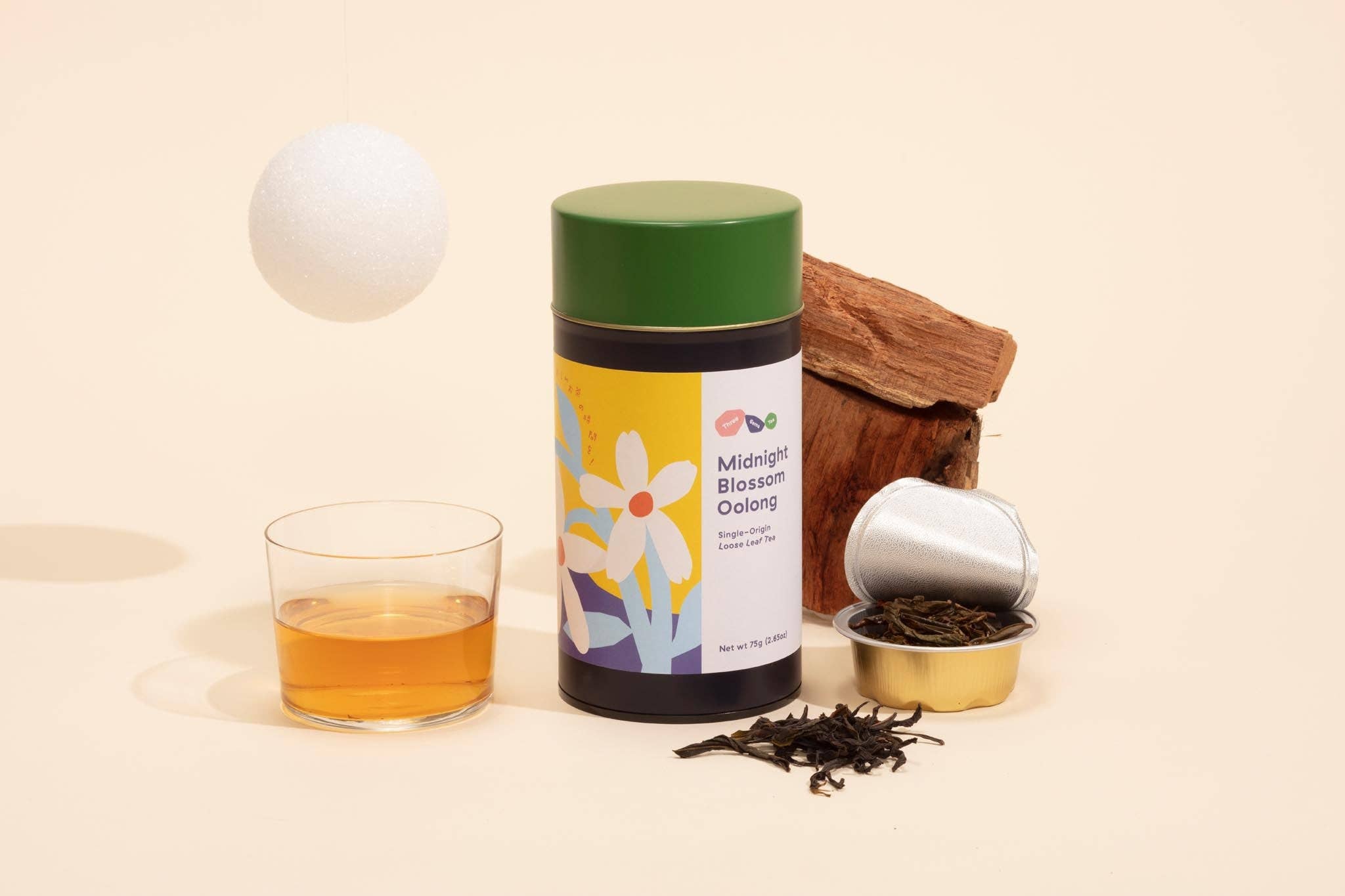 Three Gems Tea – Chá solto por atacado – Oolong de flor da meia-noite (75g)