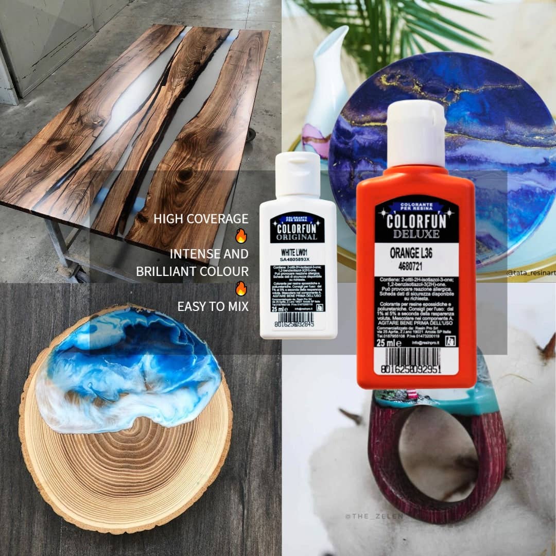 Resin Pro UK – Engroshandel Pigment – FARVEPASTAER SÆT GENNEMSIGTIG EFFEKT med 25 ml [0,87 oz]1