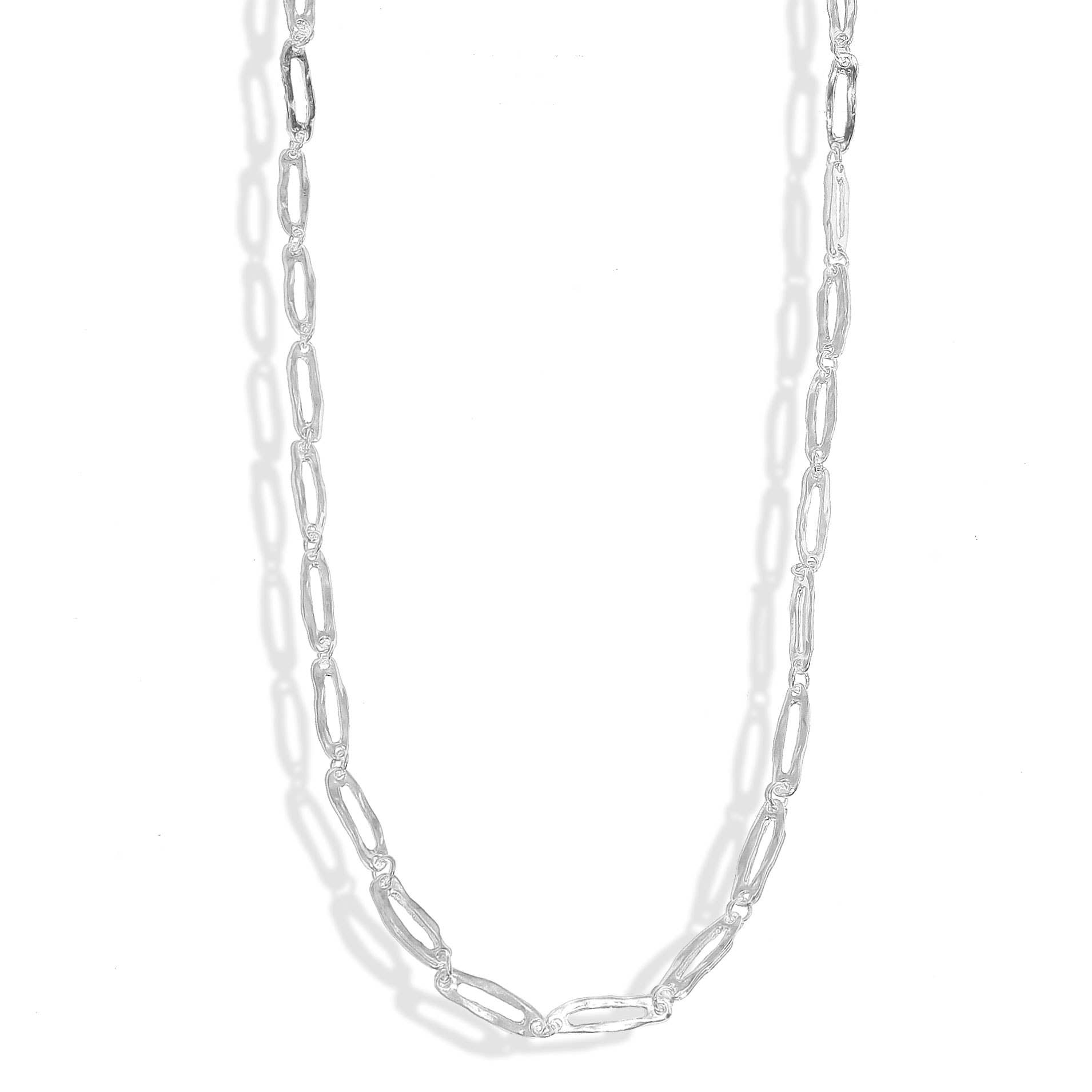KARINE SULTAN - Wholesale Link & Chain Necklace - Textured Link Layering Long Chain Necklace in Silver or Gold1