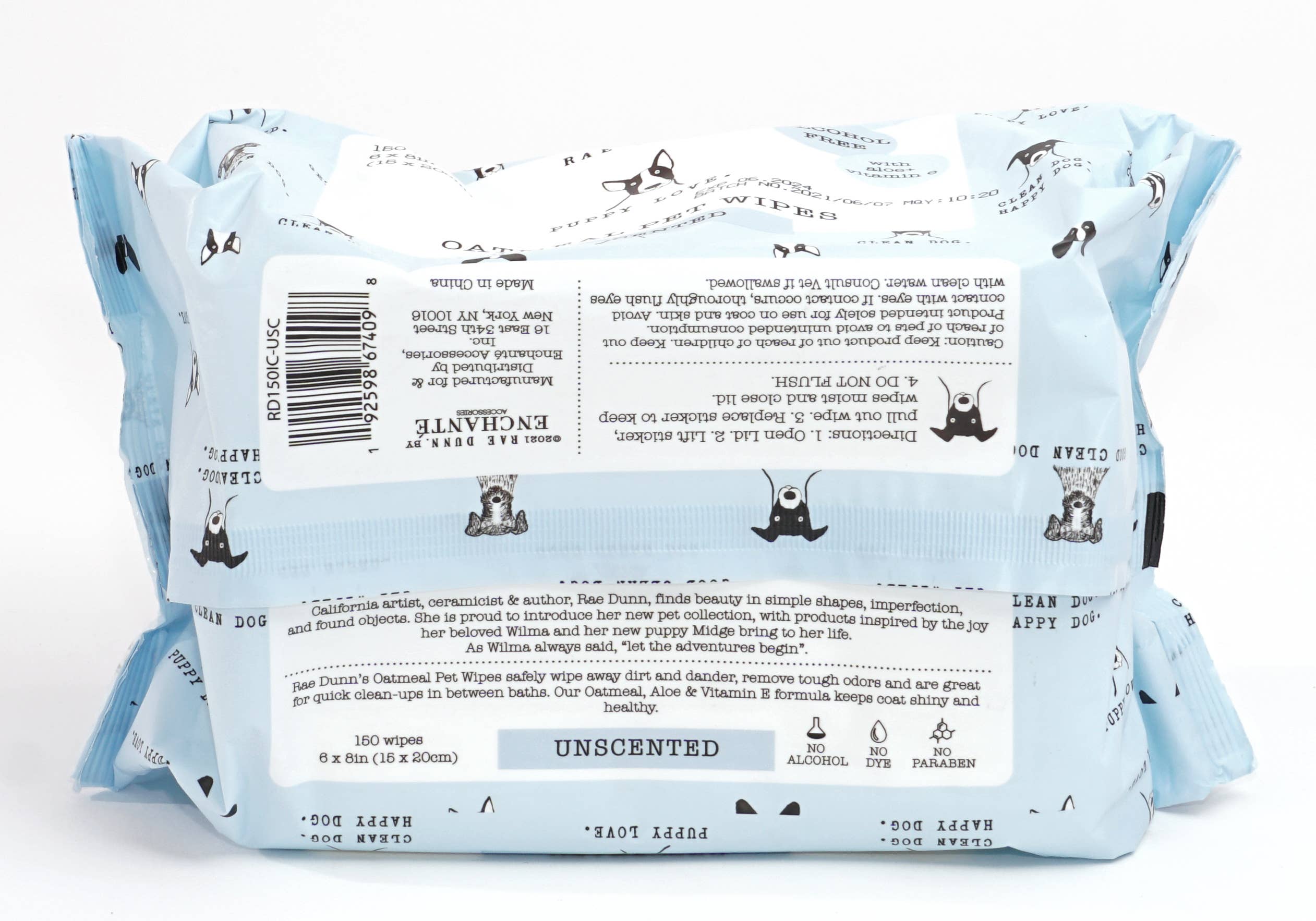 Precious Tails - Vente Produit de toilettage – chien - Lingettes pour animaux de compagnie Rae Dunn Icones - 150 ct20