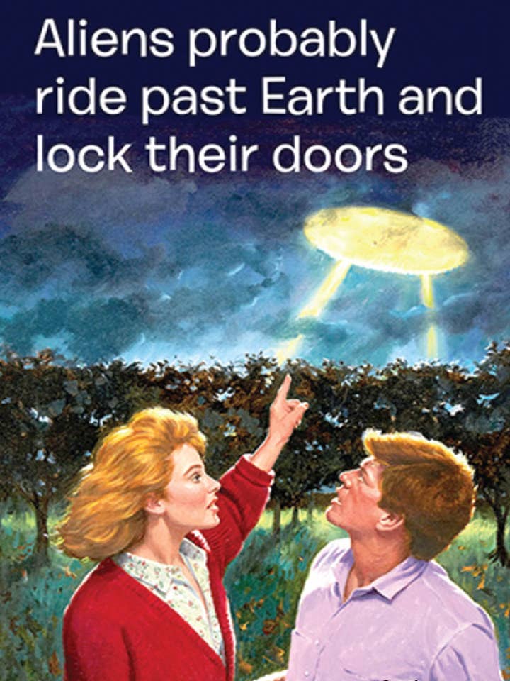 Magnete rettangolare « Aliens probably ride past Earth.. » di Ephemera per la vendita all'ingrosso da parte di Ephemera