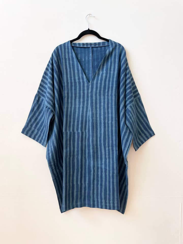 Happy French Gang - Wholesale Dress - Women's - Dress / Tunic Indigo Dark Stripe