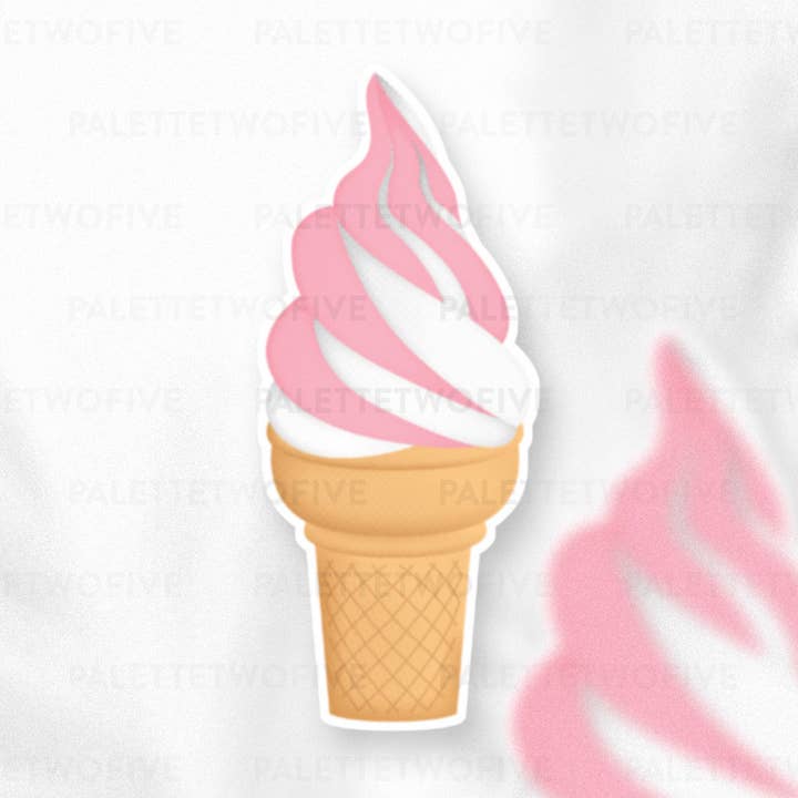Ice Cream Sticker, Ice Cream Cone Sticker, 1.3x3" for wholesale by Palette Two Five