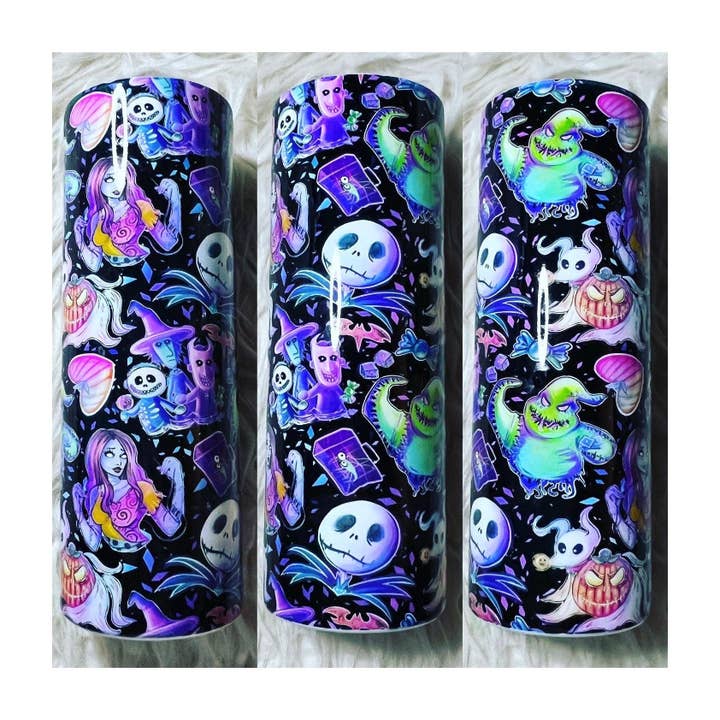 Nightmare Before Christmas Custom Tumbler for wholesale by Striped Coffin Customs