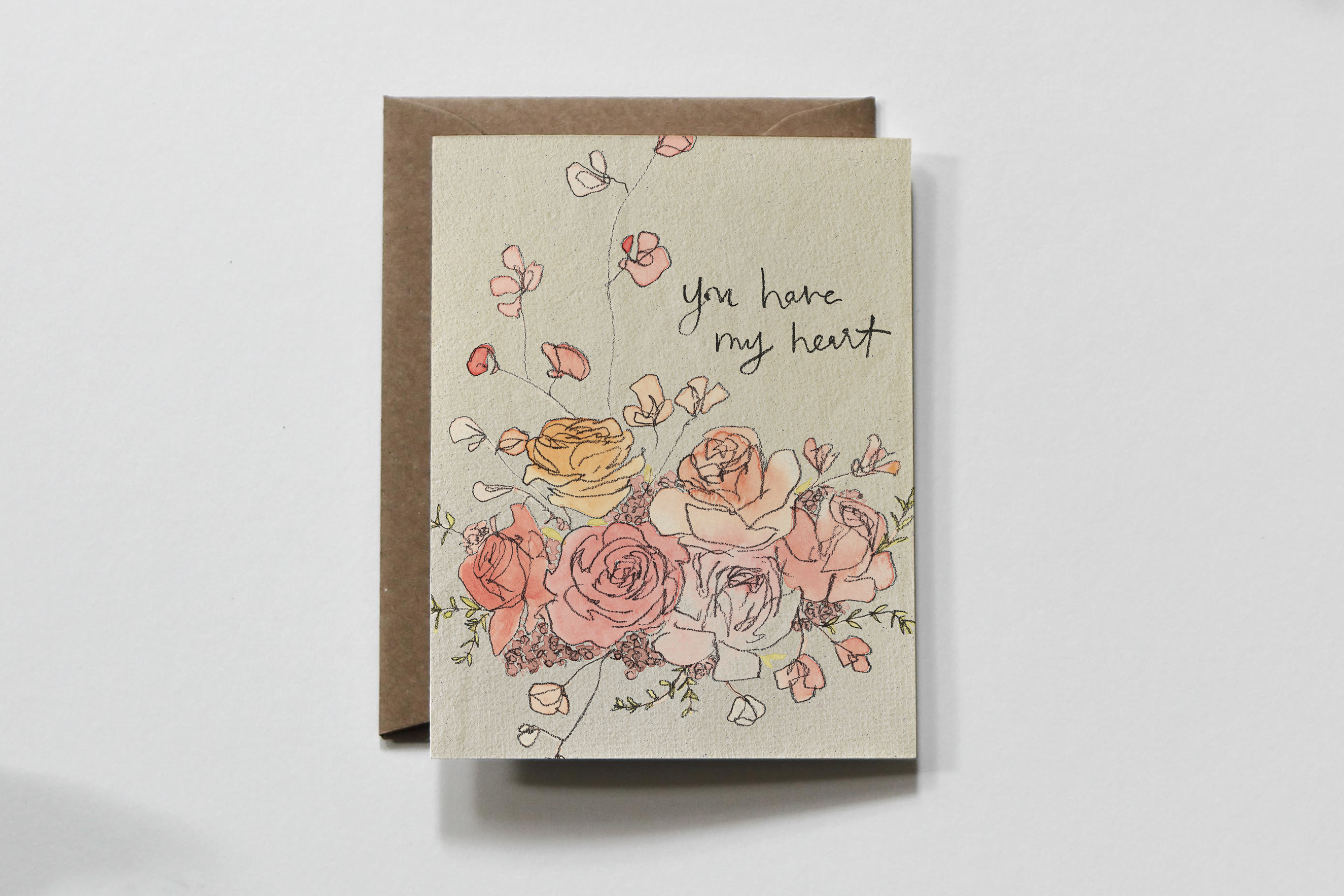 everglow handmade - Wholesale Love Card - You Have My Heart | Floral Love & Friendship Greeting Card1