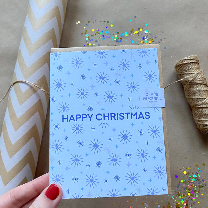 Happy Christmas Card for wholesale by Clare Mitchell Designs