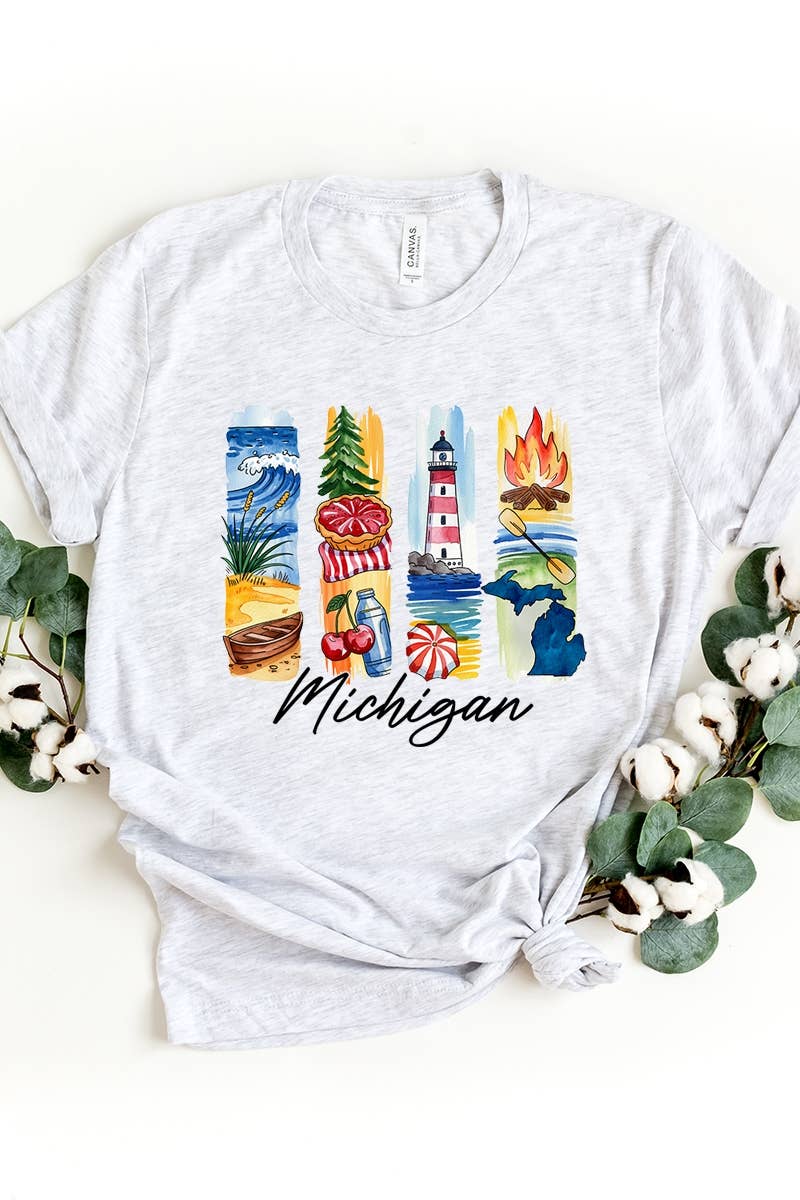 COLORBEAR - Wholesale T-Shirt (Graphic) - Women's - Michigan State Brushstroke Graphic Tee0