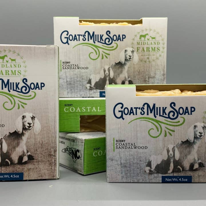 Coastal Sandalwood Goat Milk Soap for wholesale by Midland Farms Goat Milk Soap
