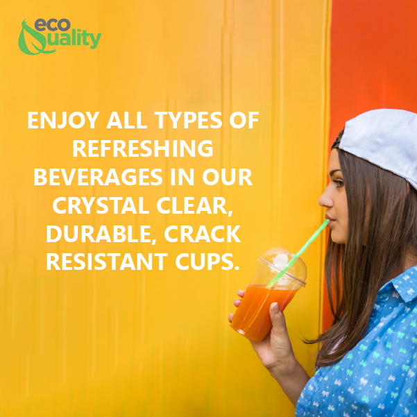 EcoQuality - Vente Gobelets jetables - Gobelets à smoothie jetables en plastique transparent pour animaux de compagnie de 16 oz avec dôme transparent8