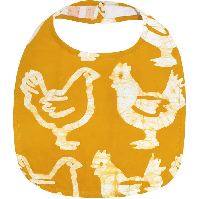 Bib: Chickens - Gold-Organic for wholesale by Global Mamas