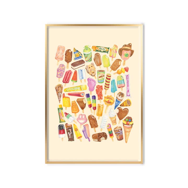 Amy Blue Illustration - Wholesale Art print - 50 Up: Aussie Ice Creams1