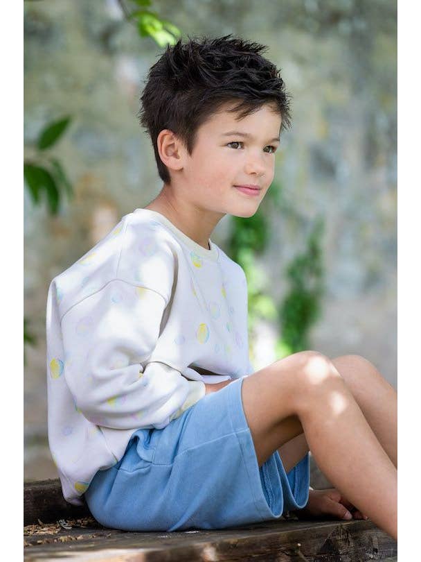 Ayuna - Wholesale Top & Pant Set - Kids - Oversized Lightly Cropped Cotton Set - Bubbles3