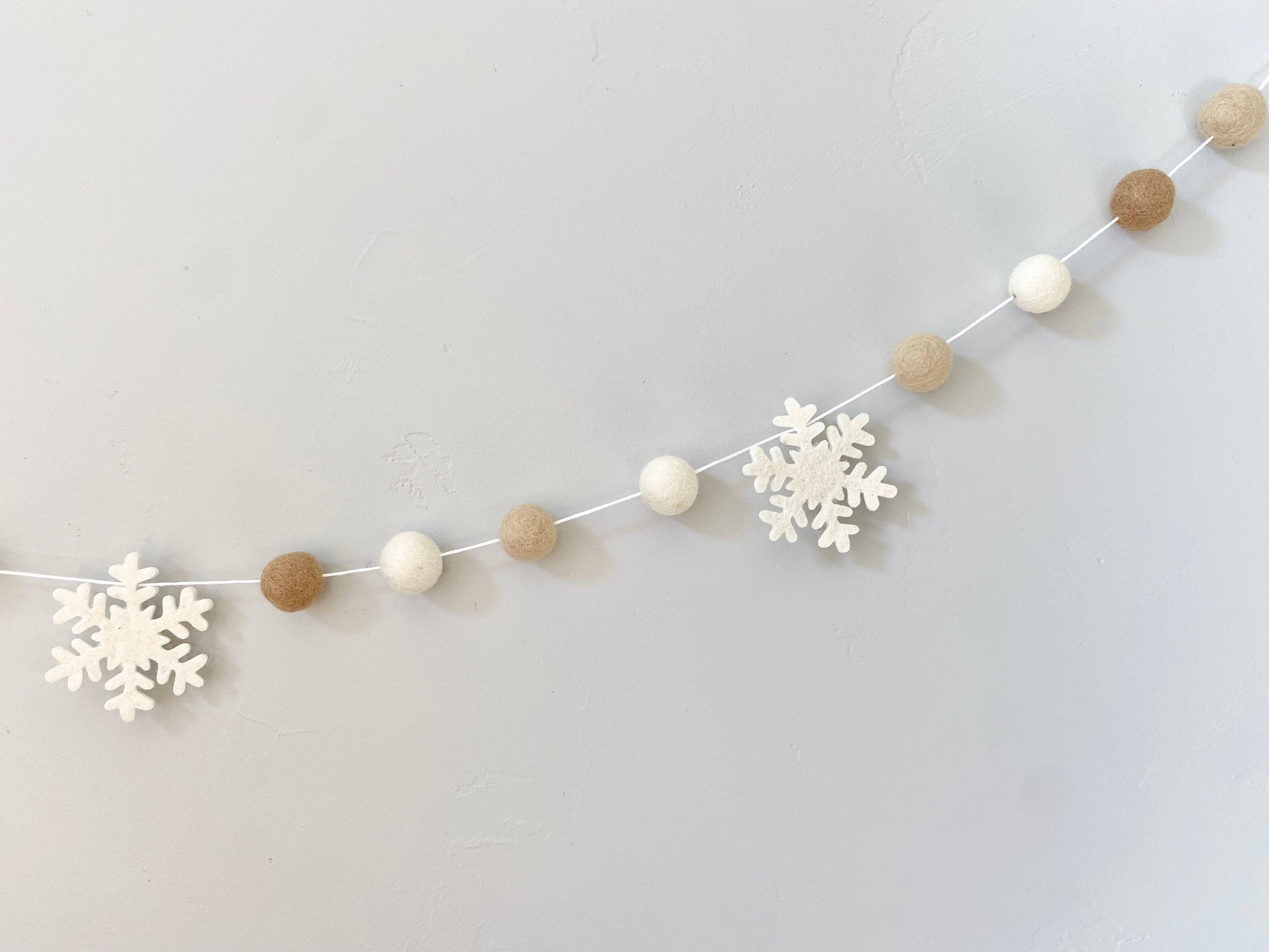 Wool Jamboree - Wholesale Bunting/Garland - Neutral Snowflake Garland - Best Seller!2