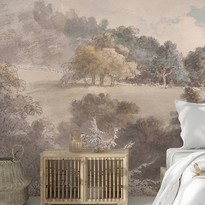 SimurgWallArts - Wholesale Wallpaper - Vintage Panoramic Forest Mural, Peel and Stick Wallpaper8