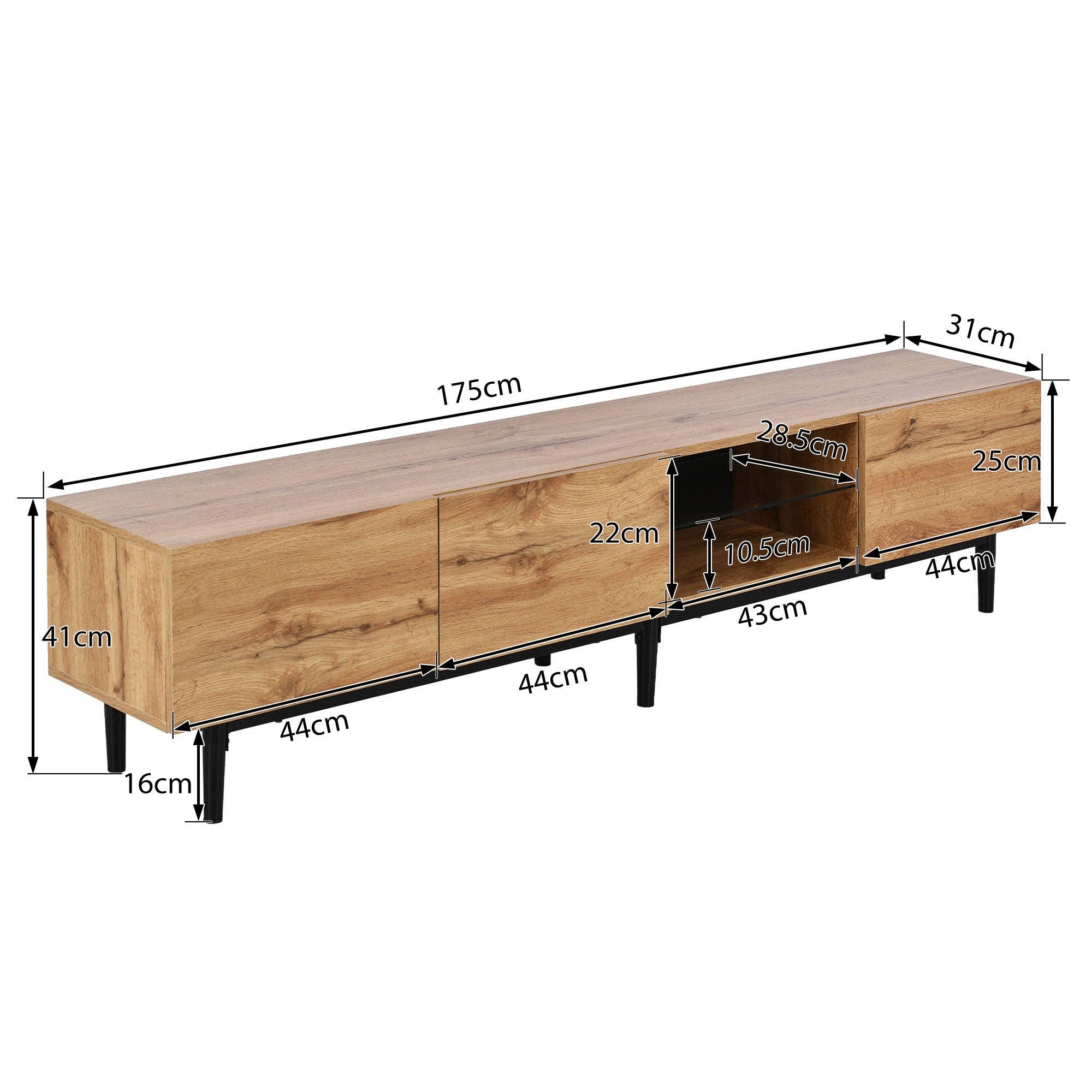 Urban Meuble - Wholesale Console Table - Modern wood grain effect TV stand with variable LED lights TRIEVAIT17
