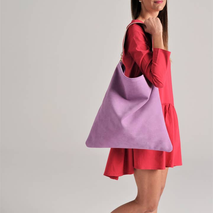 ANA KOUTSI - Vendita all'ingrosso Borsa tote - Donna - Borsa Akathi Soft Lilac, Borsa Shopper in pelle viola, Lilac Lea5