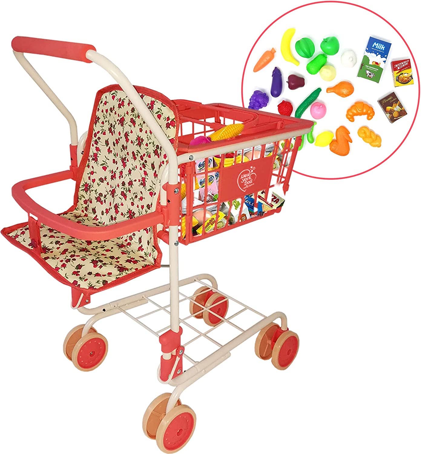 The New York Doll Collection - Wholesale Toy Set - Kids - Toy Shopping Cart - Includes Food6