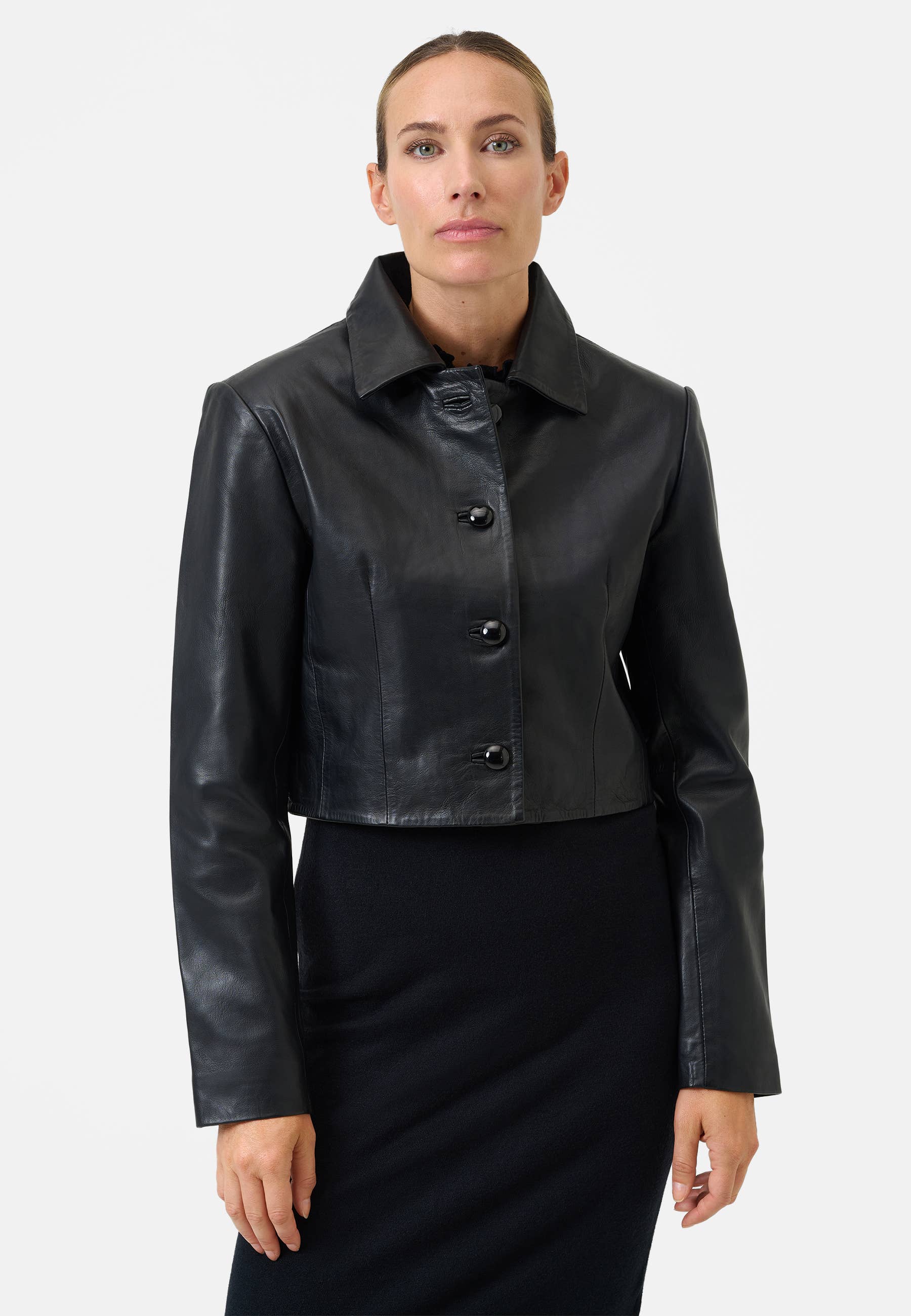 Ricano – wholesale Leather jacket – Women′s – Short Women's Bolero Yolanda - Lamb Nappa Leather1
