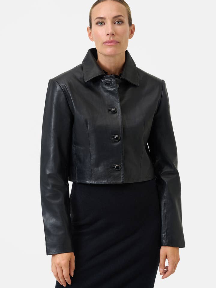 Ricano – wholesale Leather jacket – Women′s – Short Women's Bolero Yolanda - Lamb Nappa Leather1